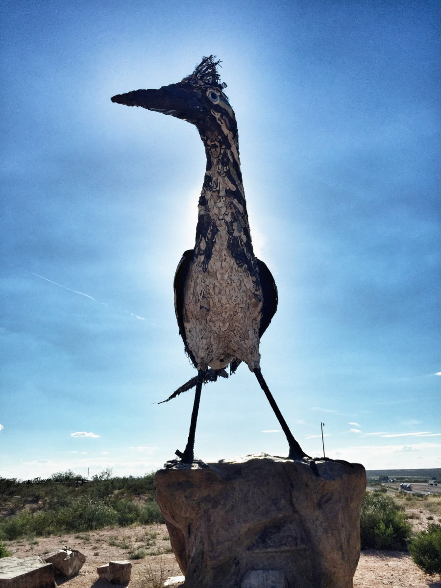Recycled Roadrunner Sculpture