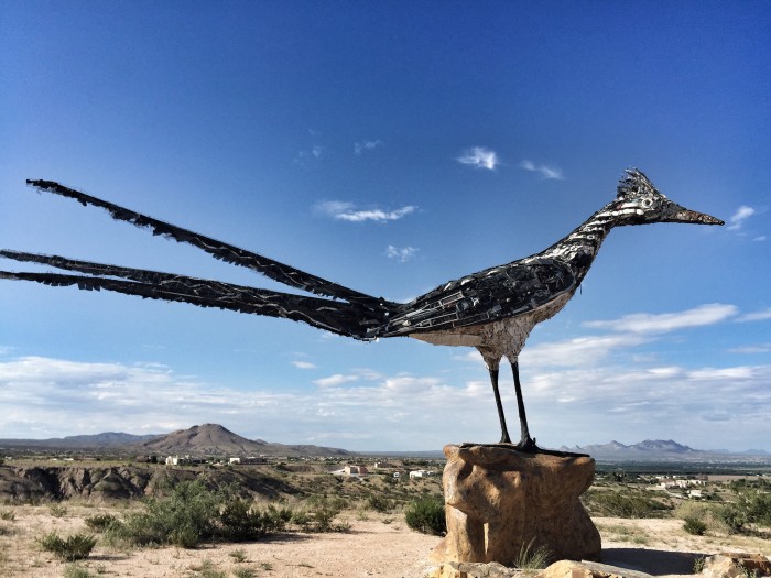 Recycled Roadrunner Sculpture