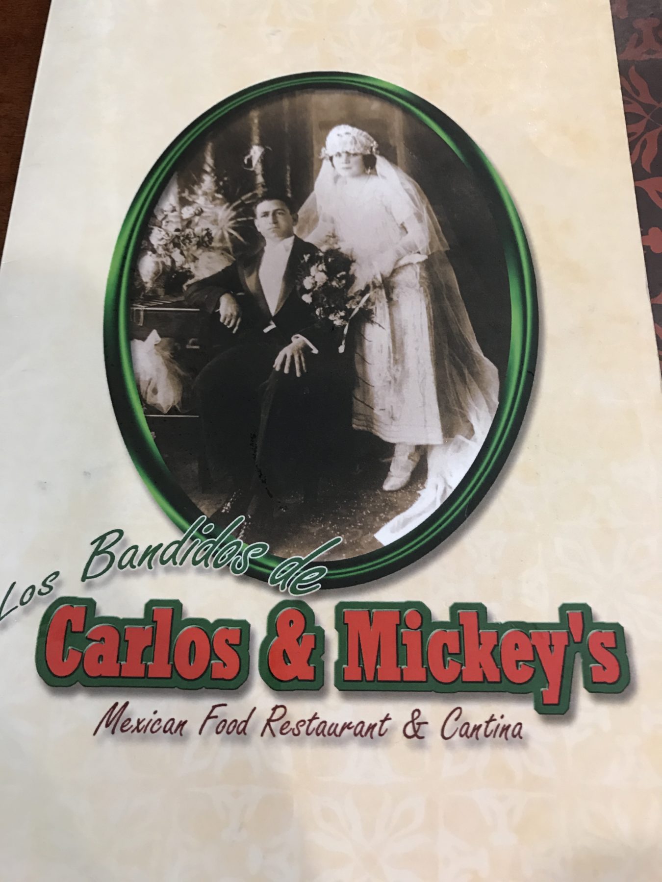 Full Menu Los Bandidos de Carlos & Mickey’s El Paso Airport in Texas Brain Contour